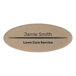 Elegante professionele Khaki & Black Company Oval Naambadge