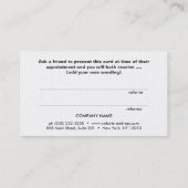Elegante Professionele Klantenverwijzing Kaart (Achterkant)