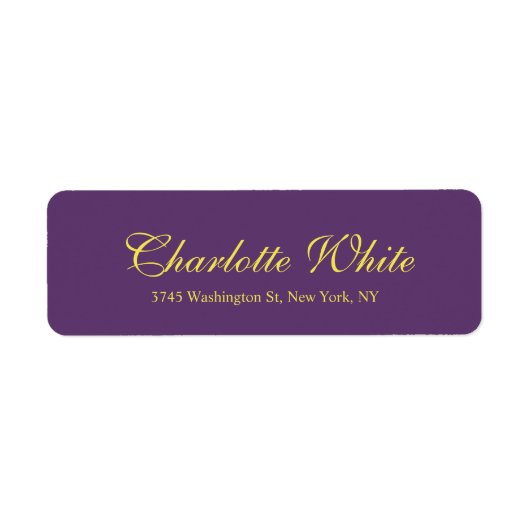 Elegante Professionele Klassieke Indigo & Geel Etiket (Voorkant)