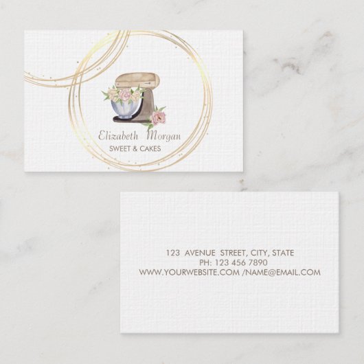Elegante professionele kringen Retro Cake Mixer Visitekaartje (Voorkant / Achterkant)