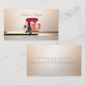 Elegante professionele lichtgevende bloemige rode visitekaartje (Voorkant / Achterkant)