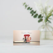 Elegante professionele lichtgevende bloemige rode visitekaartje (Staand voorkant)