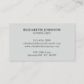Elegante professionele lichtgrijze bedrijf Logo Visitekaartje (Achterkant)