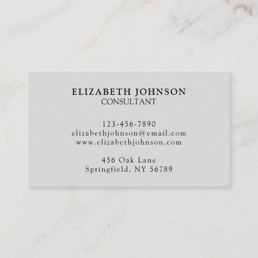 Elegante professionele lichtgrijze bedrijf Logo Visitekaartje (Achterkant)