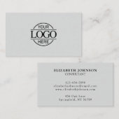 Elegante professionele lichtgrijze bedrijf Logo Visitekaartje (Voorkant / Achterkant)