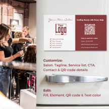 Elegante Professionele Logo QR-Code Haarsalon