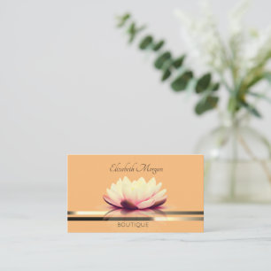 Elegante professionele lotus gouden strepen visitekaartje