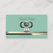 Elegante professionele Lotus Moon Stripes Mint Gro Visitekaartje (Voorkant)