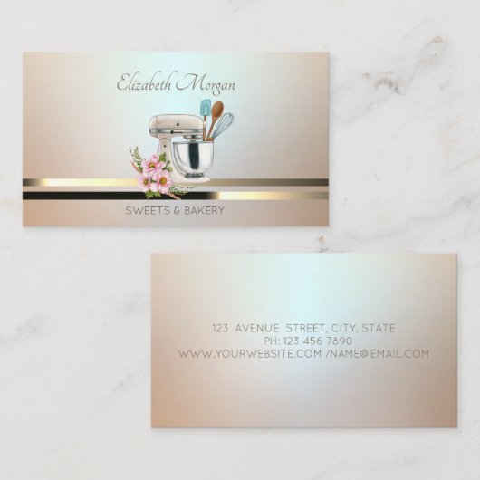 Elegante professionele Luminouse Bloemen Mixer Ger Visitekaartje (Voorkant / Achterkant)