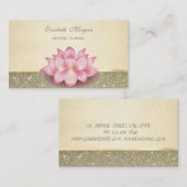 Elegante Professionele Luxe Glitter Lotus Visitekaartje (Voorkant / Achterkant)