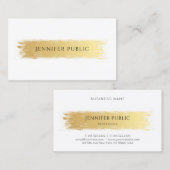 Elegante professionele luxe Sjabloon Gold White Visitekaartje (Voorkant / Achterkant)