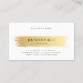 Elegante professionele luxe Sjabloon Gold White Visitekaartje (Achterkant)