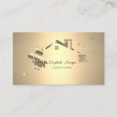 Elegante Professionele Maid Schoonmaak Huis Goud Visitekaartje (Voorkant)