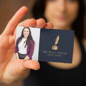 Elegante Professionele Marine Mobiele Notaris QR C Visitekaartje