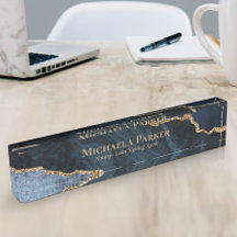 Elegante professionele marineblauwe gouden agaat g