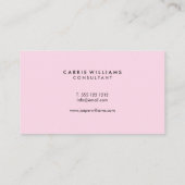 Elegante professionele minimale roze kapper visitekaartje (Achterkant)