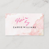 Elegante professionele minimale roze kapper visitekaartje (Voorkant)
