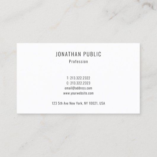 Elegante professionele minimalistische Sjabloon Ee Visitekaartje (Achterkant)