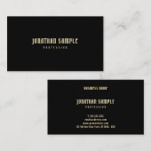 Elegante professionele moderne eenvoudige zwarte g visitekaartje (Voorkant / Achterkant)