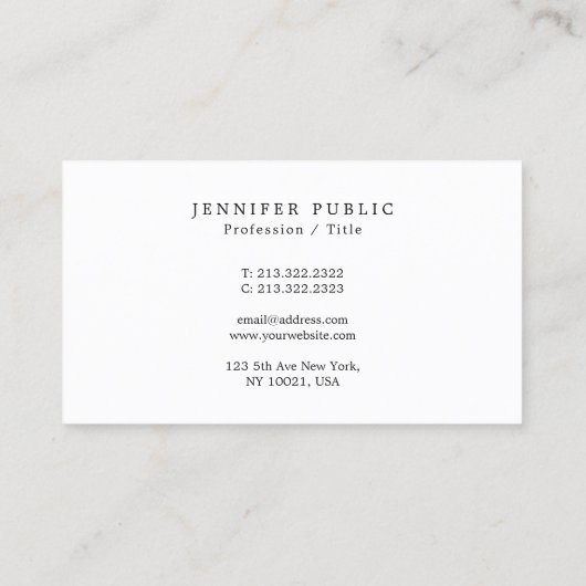 Elegante professionele moderne minimalistische Sch Visitekaartje (Achterkant)