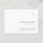 Elegante Professionele Moderne Monogram Eenvoudige Visitekaartje (Achterkant)