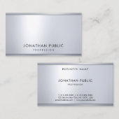 Elegante professionele moderne zilveren metallic l visitekaartje (Voorkant / Achterkant)