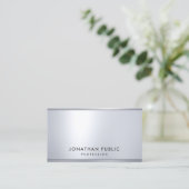 Elegante professionele moderne zilveren metallic l visitekaartje (Staand voorkant)