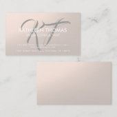 Elegante Professionele Monogram Moderne Metaalblik Visitekaartje (Voorkant / Achterkant)