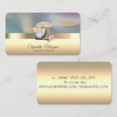 Elegante professionele retro mixer bloemenbakkerij visitekaartje (Voorkant / Achterkant)