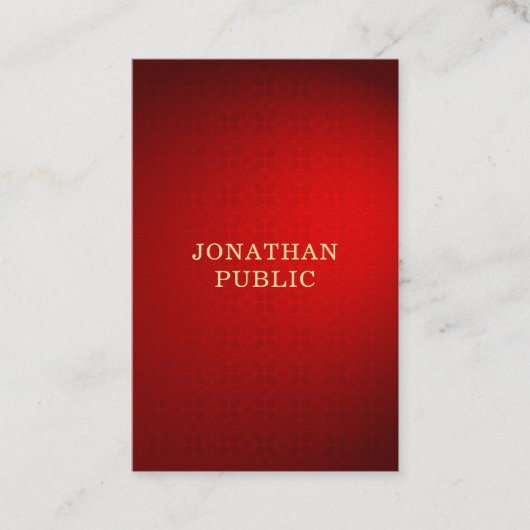 Elegante professionele rode damast gouden tekst Sj Visitekaartje (Voorkant)