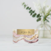 Elegante Professionele Roze Marmeren Gouden Confet Kortingskaartje (Staand voorkant)