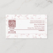 Elegante professionele roze & witte kapper kortingskaartje (Achterkant)