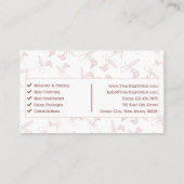 Elegante professionele roze & witte kapper visitekaartje (Achterkant)