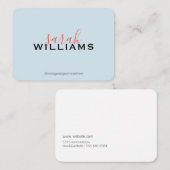 Elegante professionele schrijfletters (blauw) visitekaartje (Voorkant / Achterkant)