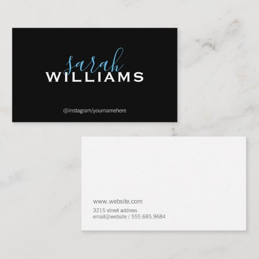 Elegante professionele schuine letter visitekaartje (Voorkant / Achterkant)