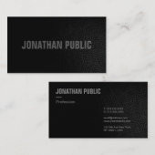 Elegante professionele Sjabloon zwart lederen look Visitekaartje (Voorkant / Achterkant)