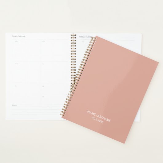 Elegante professionele stoffige roze naam titel ja planner (Display)