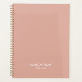 Elegante professionele stoffige roze naam titel ja planner (Voorkant)