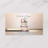 Elegante professionele strepen, cupcake visitekaartje (Voorkant)