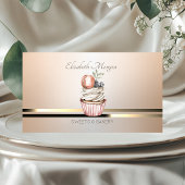 Elegante professionele strepen, cupcake visitekaartje