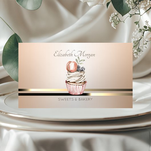 Elegante professionele strepen, cupcake visitekaartje