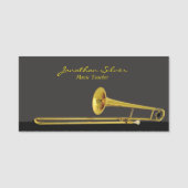 Elegante professionele trombone muziekleraar naamplaatje (Voorkant)