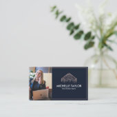 Elegante professionele vastgoedmakelaar foto QR Visitekaartje (Staand voorkant)