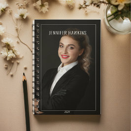Elegante Professionele Vrouwen Foto Zwart & Wit Planner
