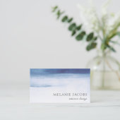 elegante professionele waterverf blauw visitekaartje (Staand voorkant)