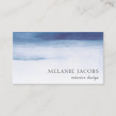 elegante professionele waterverf blauw visitekaartje (Voorkant)