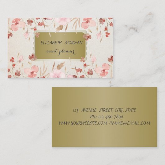 Elegante professionele weidebloemen visitekaartje (Voorkant / Achterkant)