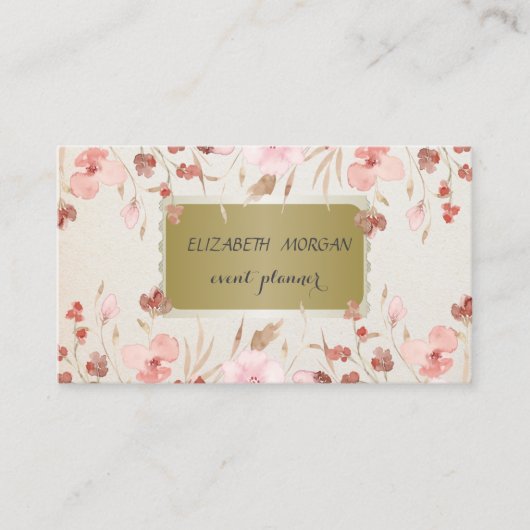 Elegante professionele weidebloemen visitekaartje (Voorkant)