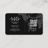 Elegante Professionele Wereldwijde Wereldkaart Zwa Visitekaartje (Achterkant)