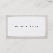 Elegante professionele witte met zilveren rand visitekaartje (Voorkant)